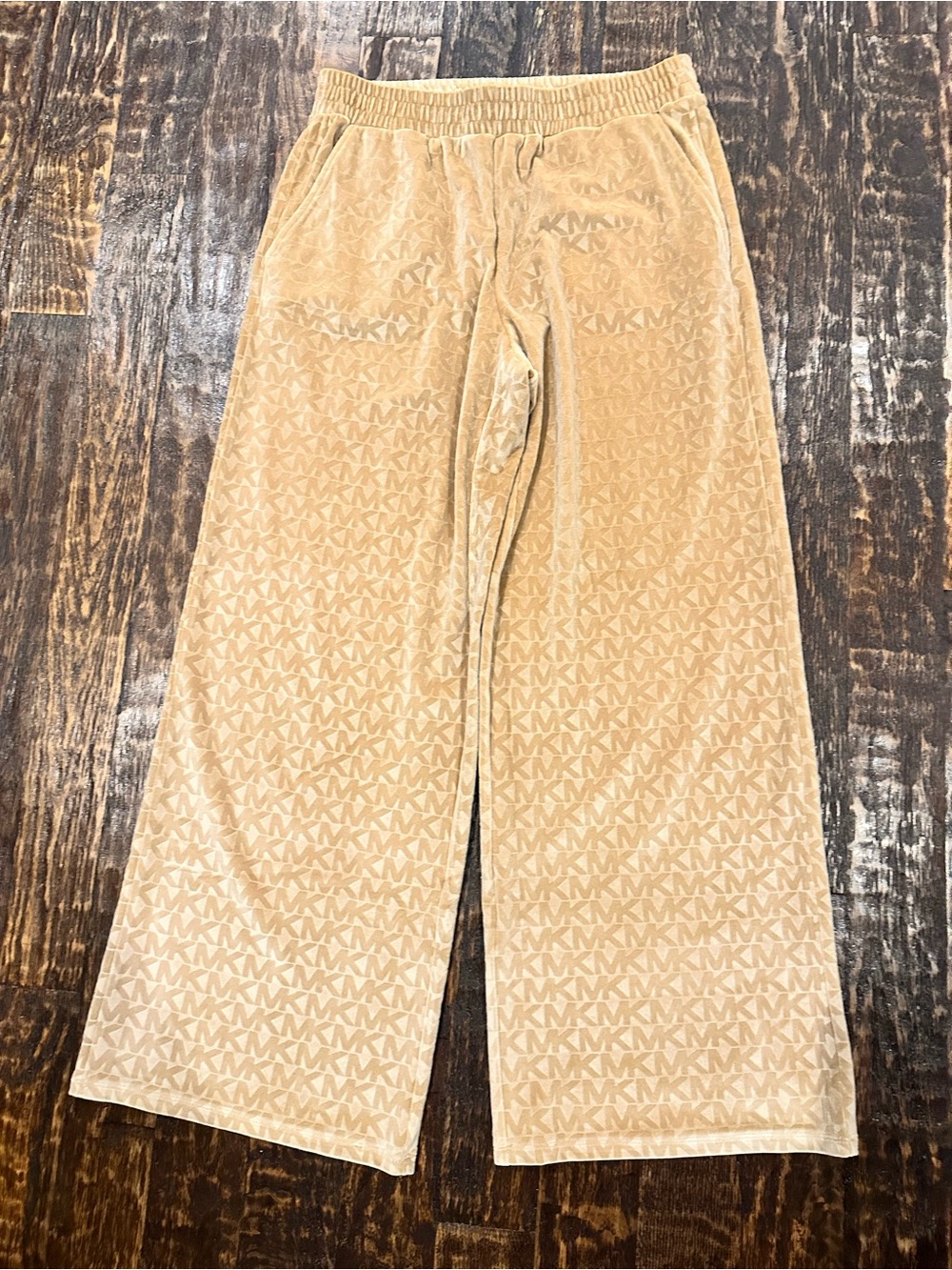 Michael Michael Kors dark camel Logo Velour Lounge Pants
